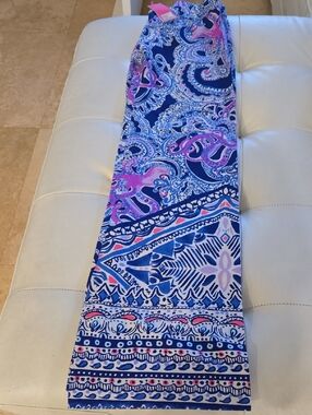 Lilly Pulitzer Blue & Pink Paisley Wide-Leg Pants